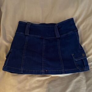 Garage Dark Blue Mini Skirt